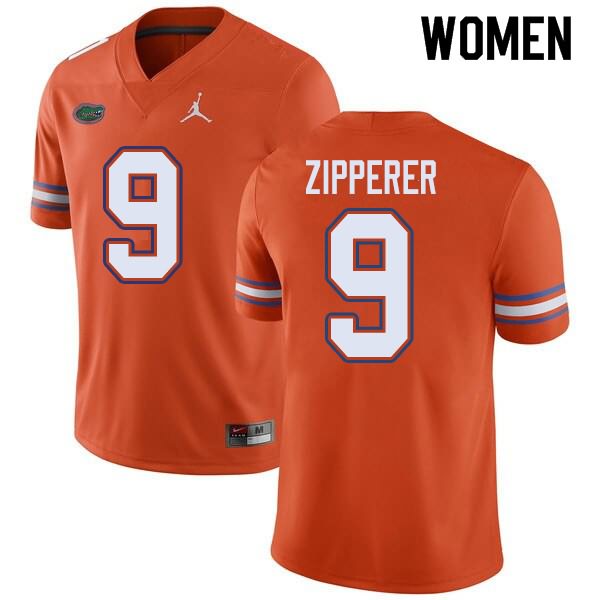 NCAA Florida Gators Keon Zipperer Women's #9 Jordan Brand Orange Stitched Authentic College Football Jersey ENG4764QK